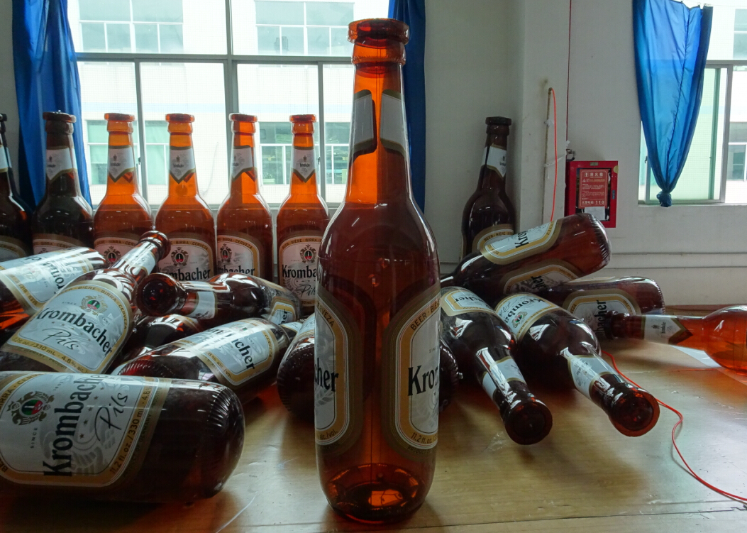 inflatable Krombacher beer bottle