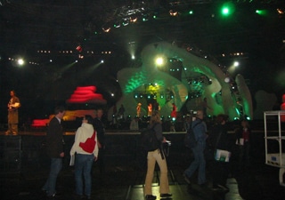Custom molded inflatable stage buildings for concerts