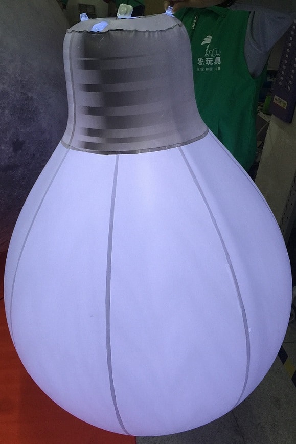 Inflatable bulb with LED lighting