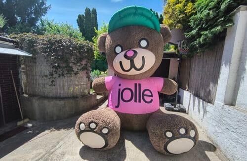 Aufblasbarer Teddy - mit Fell