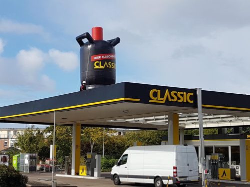 Dachwerbung Tankstelle