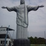 Jesus-Statue als riesige aufblasbare Figur