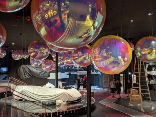 Messebau - aufblasbare Messestände 4 Spiegelbälle eloxierend