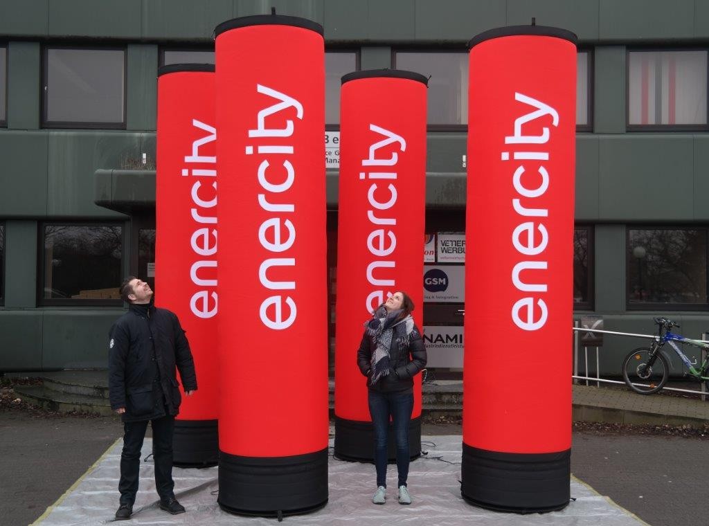 Werbesäule 4 m hoch bedruckt