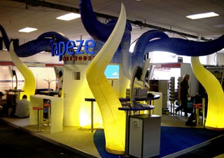 individually inflatable objects fpr exhibition stands and exhibition buildings