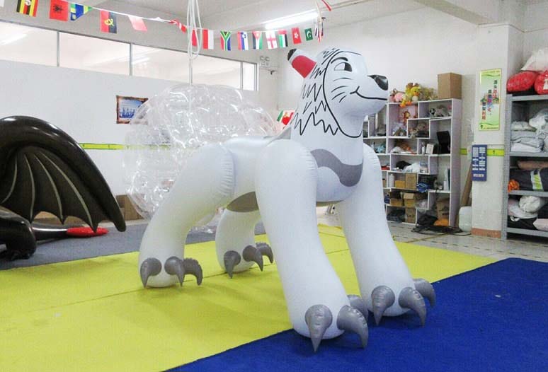 Inflatable white lion
