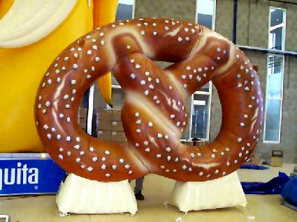 Inflatable pretzel giant adverstising filled with air