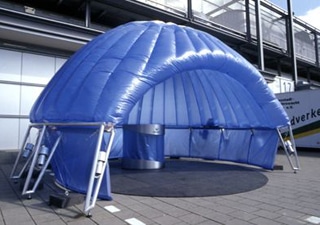 Inflatable promotional shell for exhibiton and events