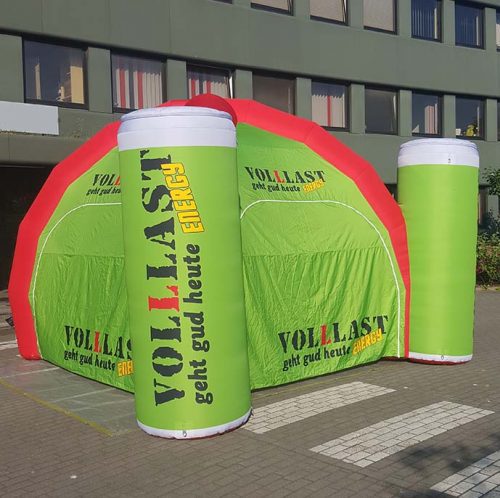 Aufblasbare Energy Dosen mit Zelt