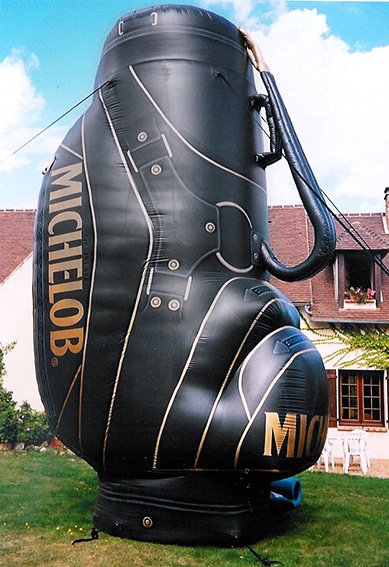 Giant inflatable golf bag
