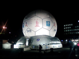 textile Bauten riesen Fußball aufblasbar