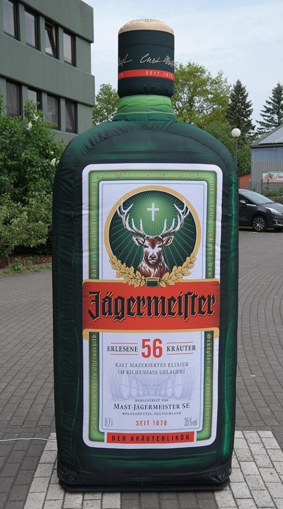 aufblasbare Jägermeisterflasche