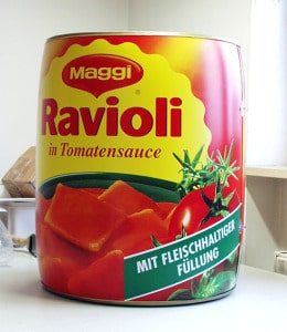 Ravioli Dose zum Aufblasen