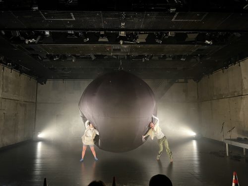 Aufblasbare Kugel in schwarz zum Abhängen