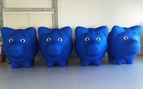Aufblasbare Sparschweine